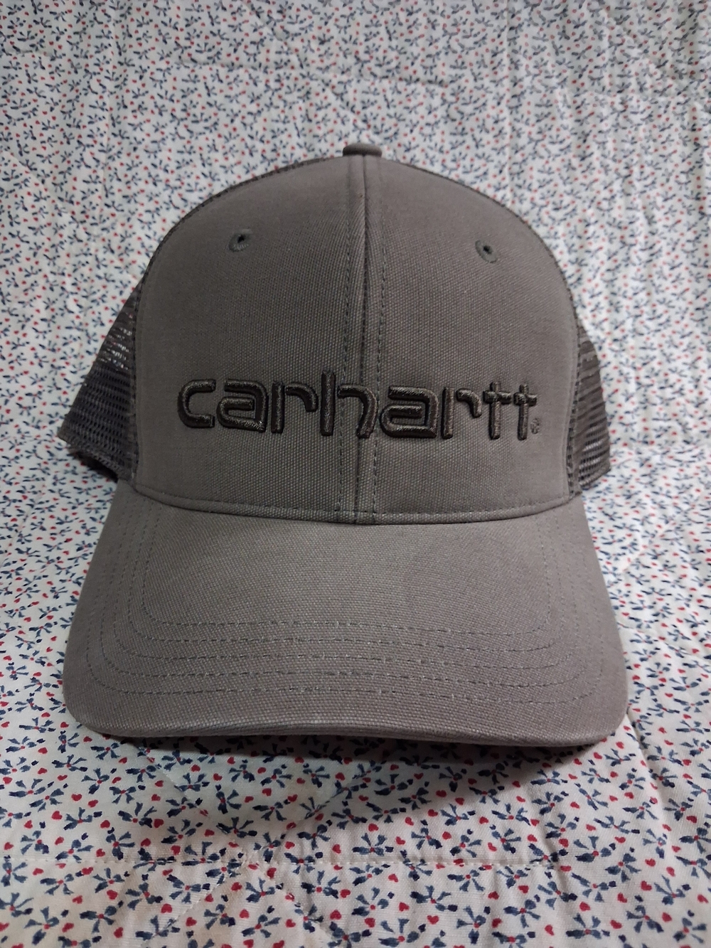 Carhartt Gray Embroidered Logo Mesh-Back Cap